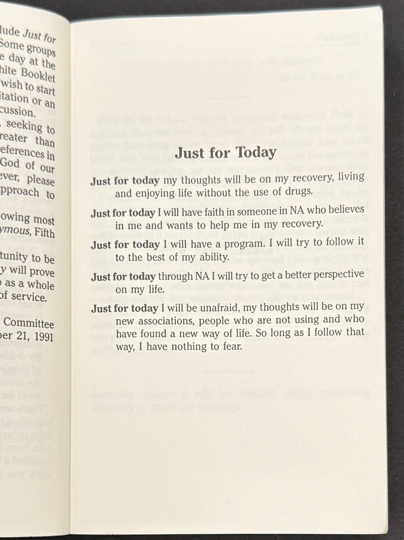 Just for Today — Narcotics Anonymous | First Edition, First Printing — 1992