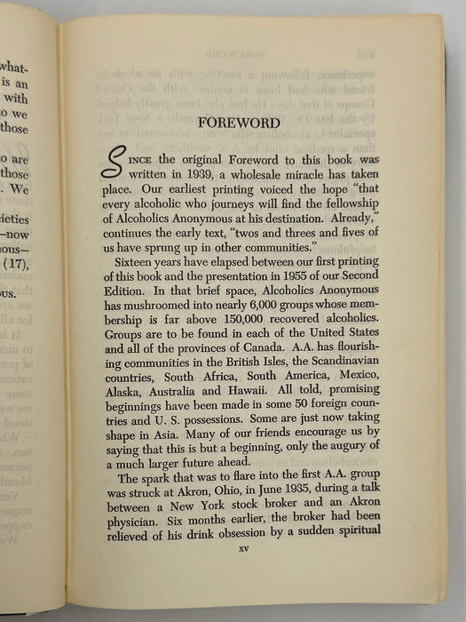 Alcoholics Anonymous Second Edition First Printing from 1955 - RDJ Recovery Collectibles