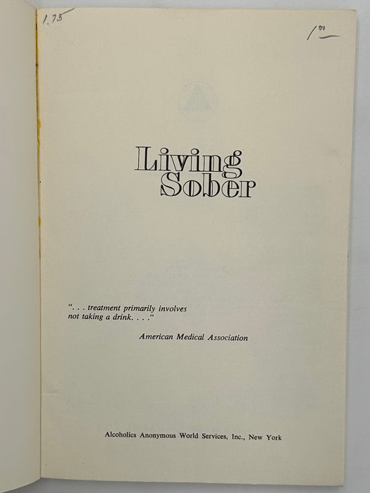 Living Sober - First Printing from 1975