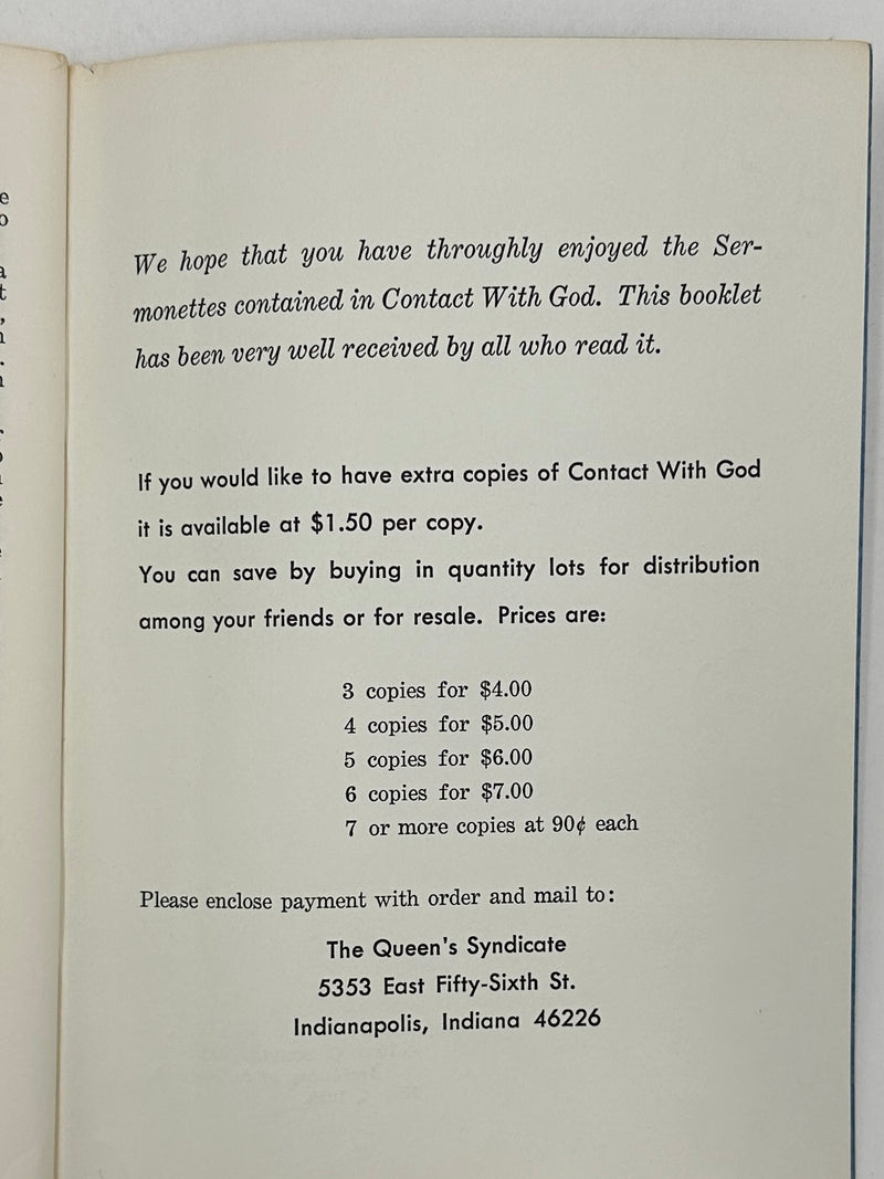Contact With God by Father James D. Moriarty