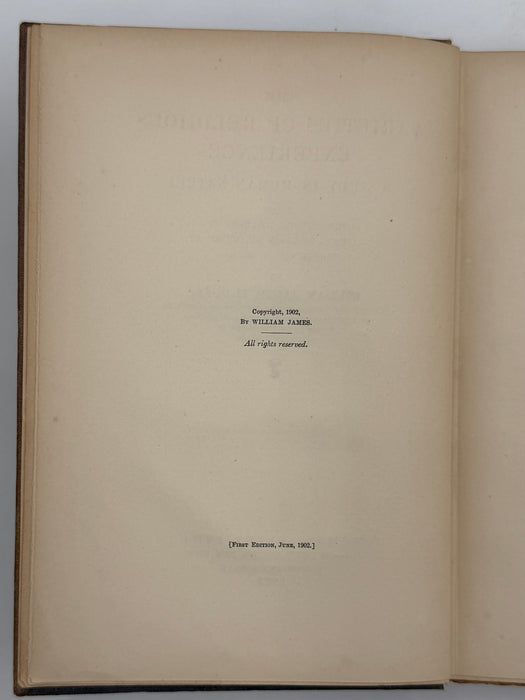 Varieties of Religious Experience by William James - First American Printing from June 1902