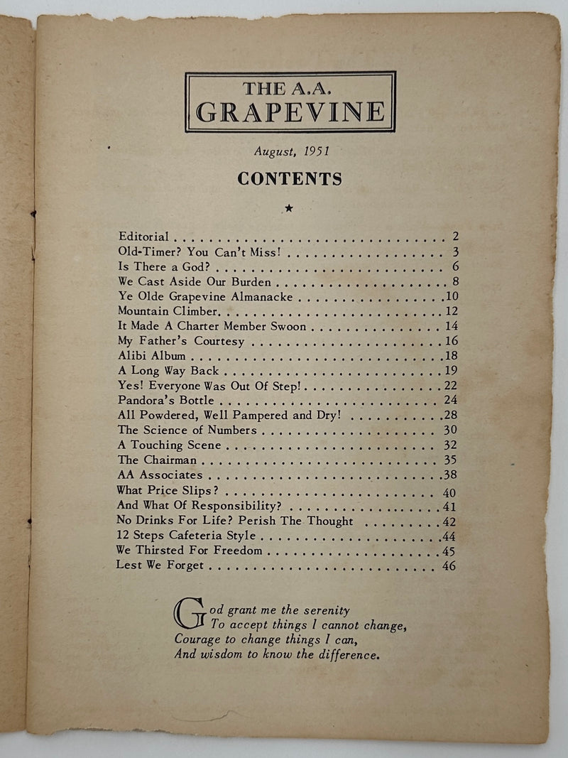 AA Grapevine - Old-Timer - August 1951