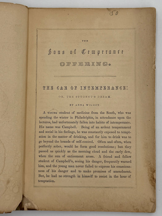 Set of Three Early Sons of Temperance Publications (ca. 1850–1855)