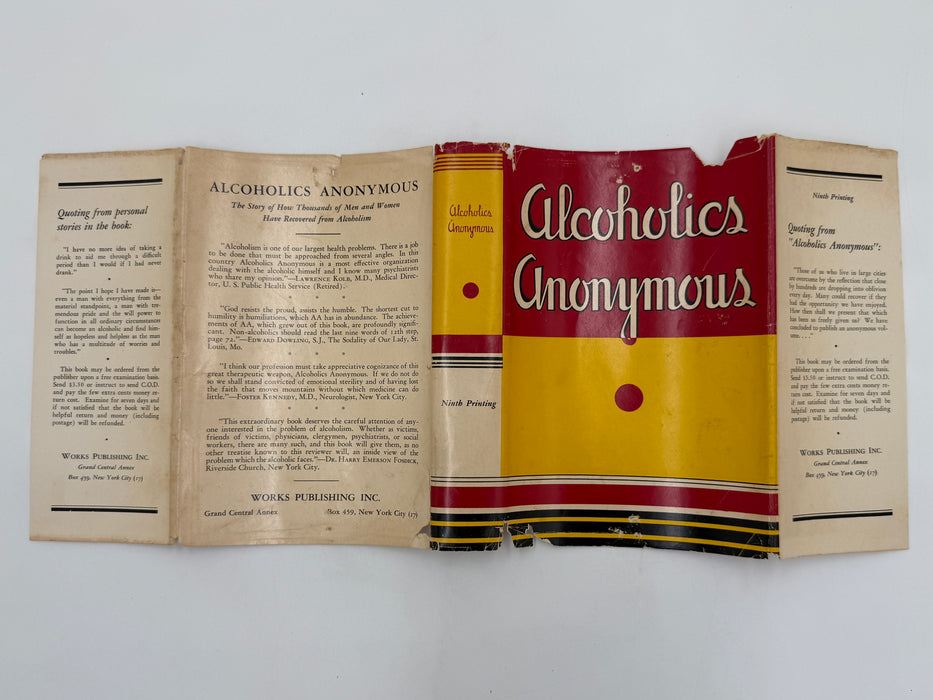 Alcoholics Anonymous First Edition 9th Printing from 1946 - ODJ
