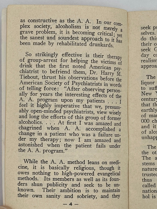 Alcoholics Anonymous by J.E. Doherty - 3rd Printing from 1957