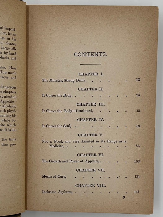 Grappling with the Monster or The Curse and the Cure of Strong Drink by T.S. Arthur - 1877