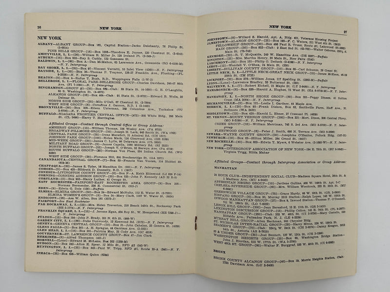 List of AA Groups as of August 1948 Booklet West Coast Collection
