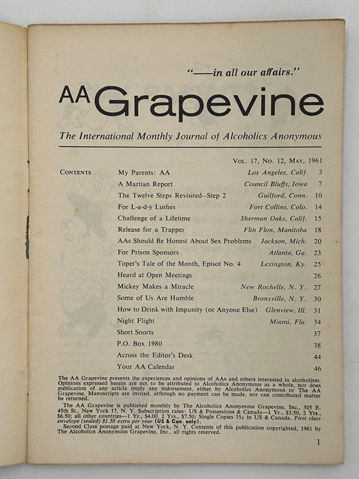 AA Grapevine from May 1961 - The 12 Steps Revisited