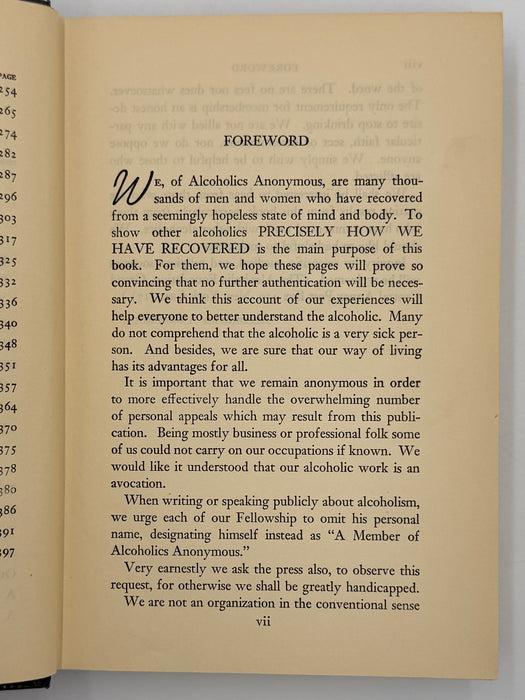 Alcoholics Anonymous — First Edition, Fifteenth Printing (January 1954)