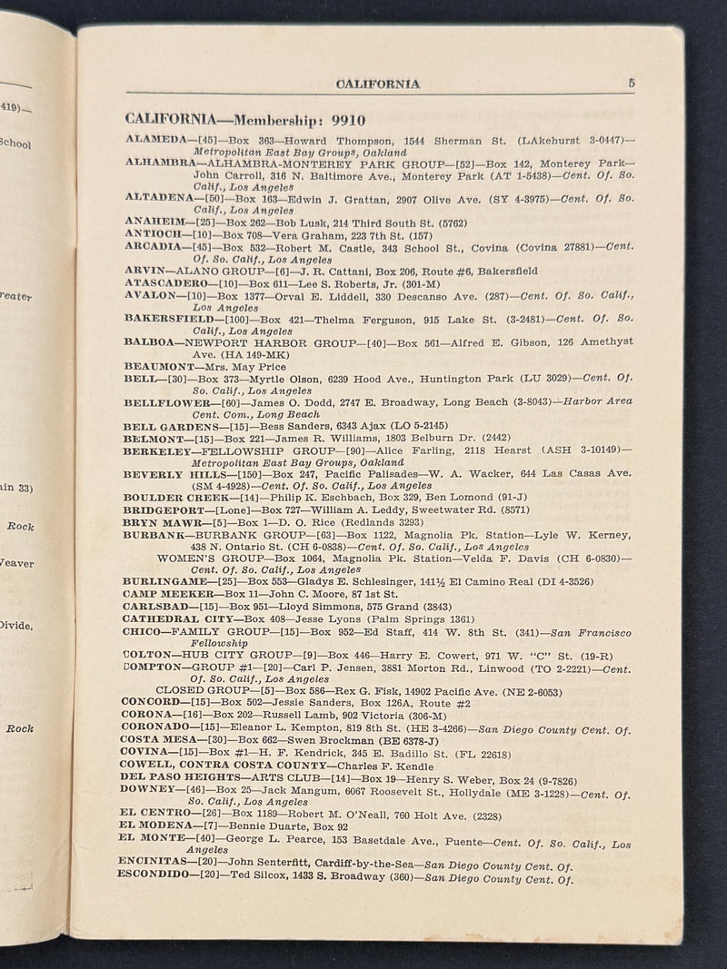 A.A. Group Directory — Spring 1949