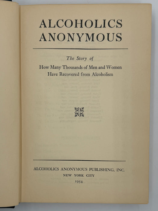 Alcoholics Anonymous — First Edition, Sixteenth Printing (August 1954) With Original Dust Jacket