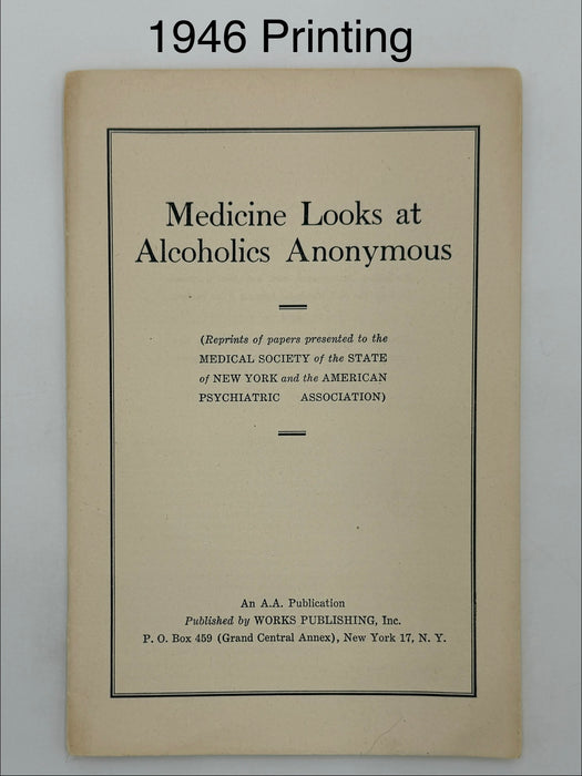 Medicine Looks at Alcoholics Anonymous — 4-Pamphlet Edition Set (1944 / 1946 / 1949 / 1953)