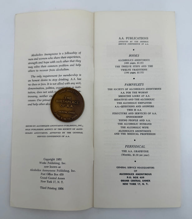 A.A. for the Woman - Third Printing from 1954