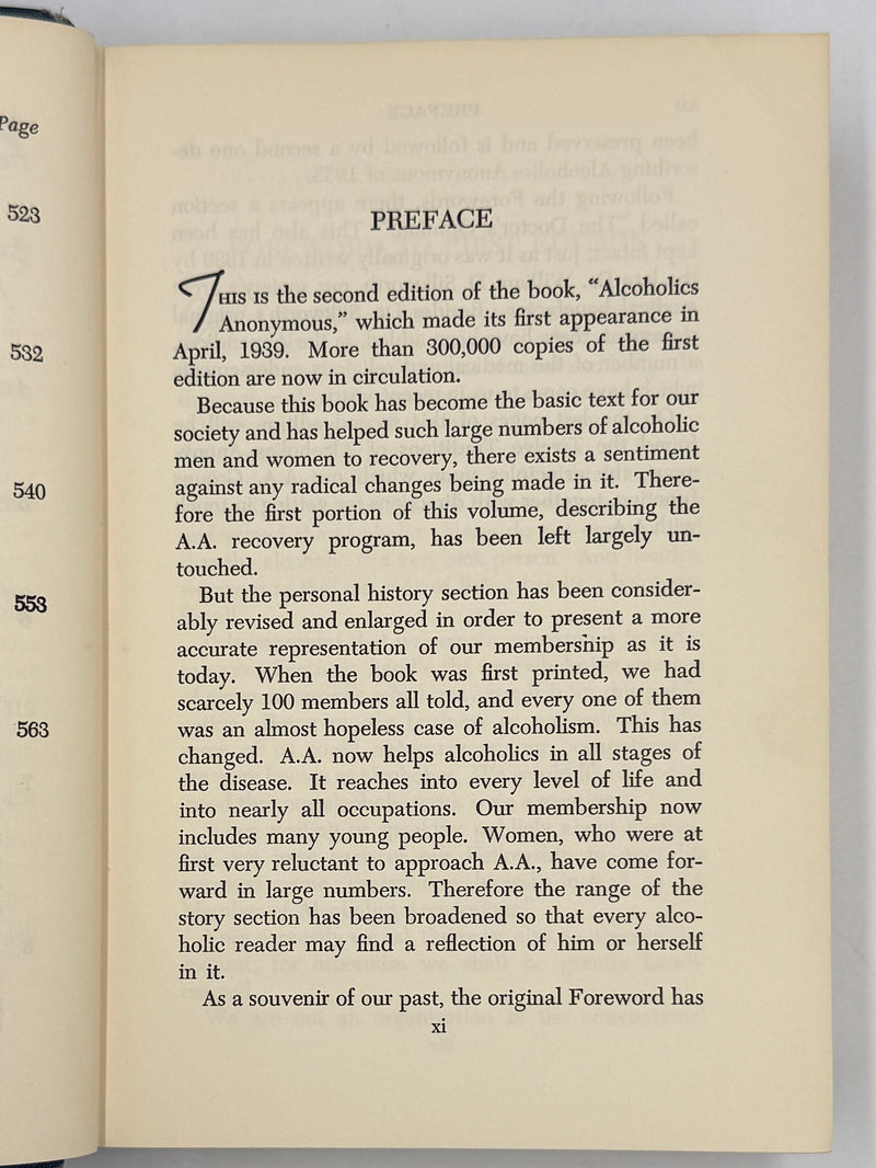 Alcoholics Anonymous Second Edition — Third Printing (1959) with RDJ