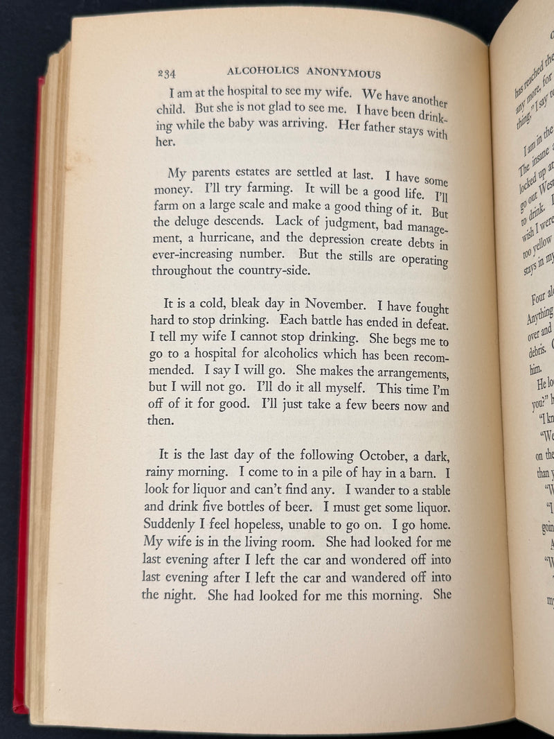 Alcoholics Anonymous Big Book — First Edition, First Printing — April 1939