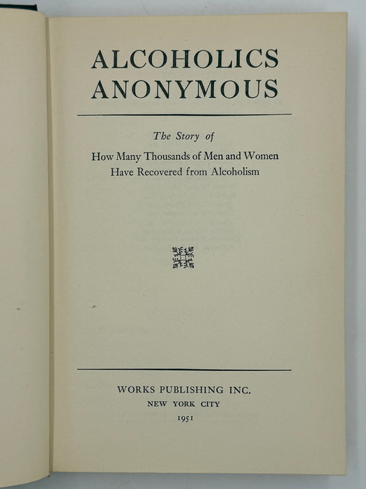 Alcoholics Anonymous First Edition 14th Printing from 1951 - ODJ