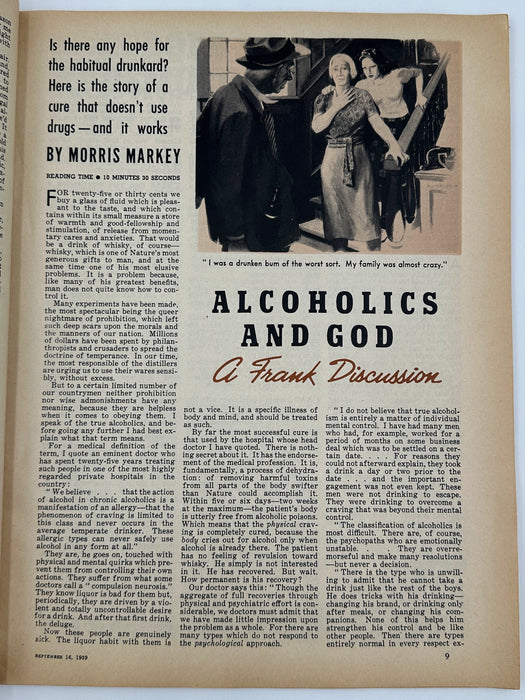 Canadian issue of the Liberty Magazine from September 1939 - Alcoholics and God article Recovery Collectibles
