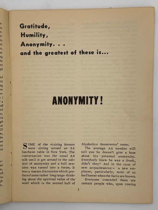 AA Grapevine - Anonymity - April 1951
