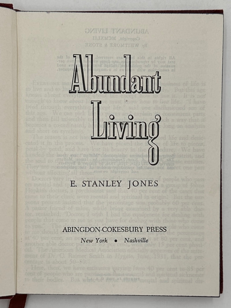 Abundant Living by E. Stanley Jones - 1942