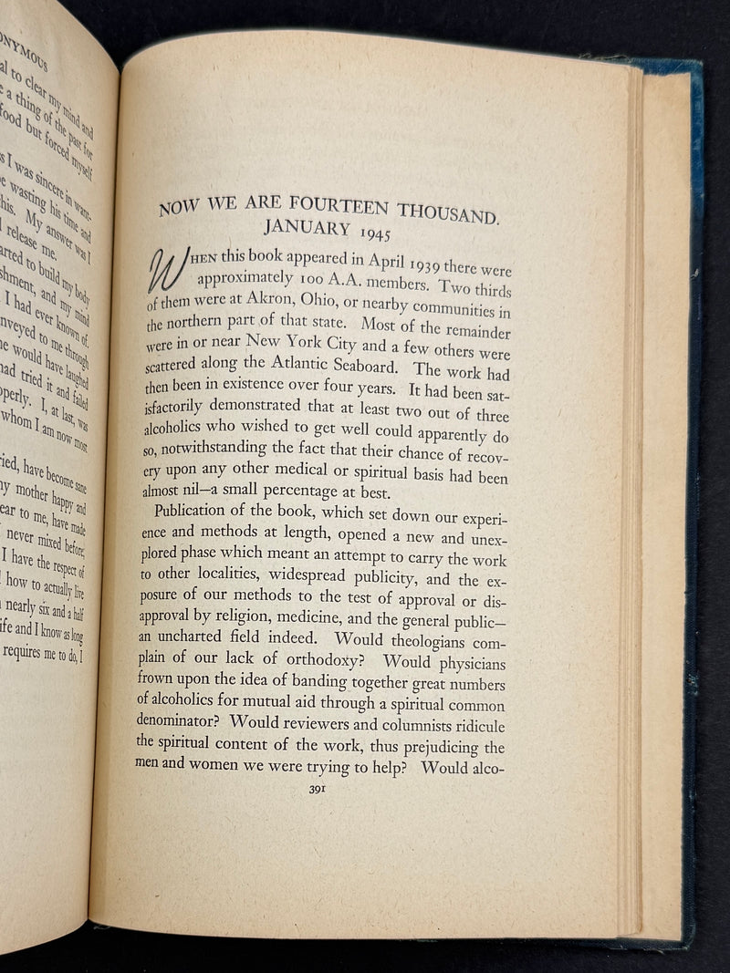 Alcoholics Anonymous — First Edition, Seventh Printing — January 1945