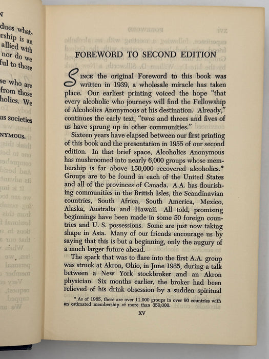 Signed by AA Co-Founder Bill Wilson — 1965 Big Book (Second Edition, 7th Printing) w/ Original Dust Jacket