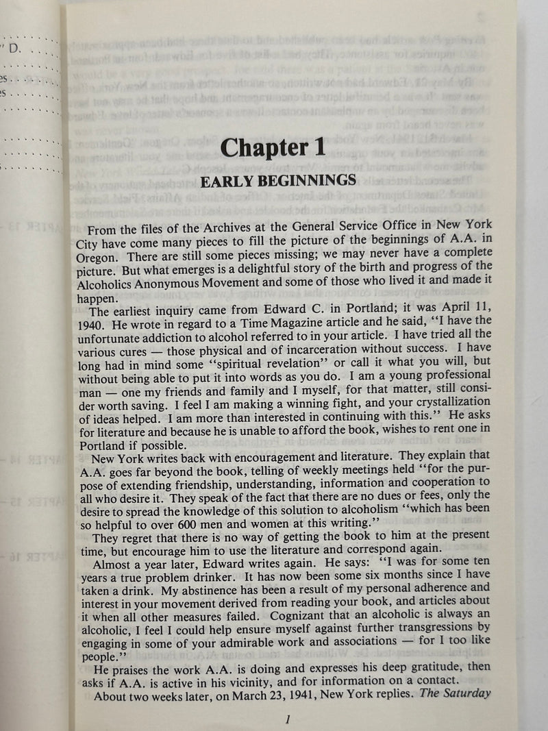 A History of Alcoholics Anonymous in Oregon 1943-1983