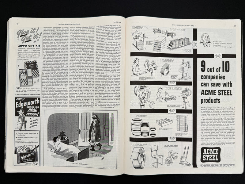 April 1, 1950 Saturday Evening Post featuring Jack Alexander’s Alcoholics Anonymous article “The Drunkard’s Best Friend”