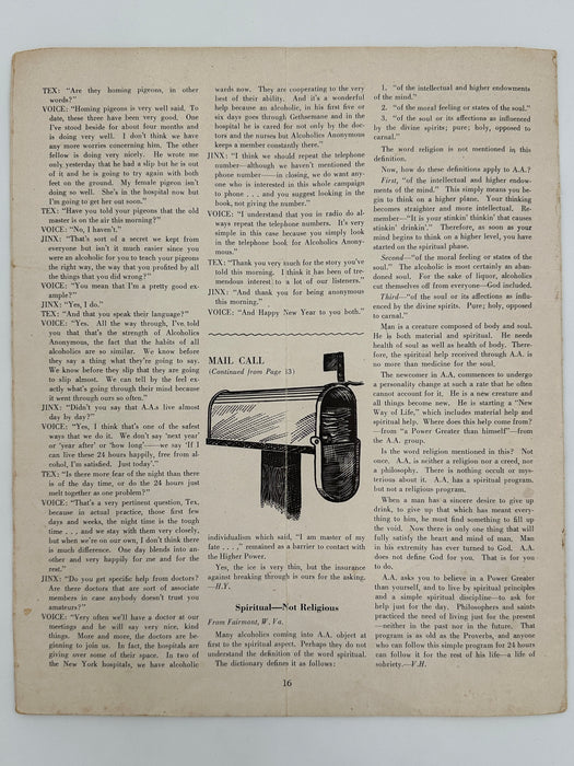 The A.A. GRAPEVINE from February 1948 Recovery Collectibles