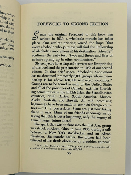 Alcoholics Anonymous Second Edition 13th Printing from 1972 - ODJ