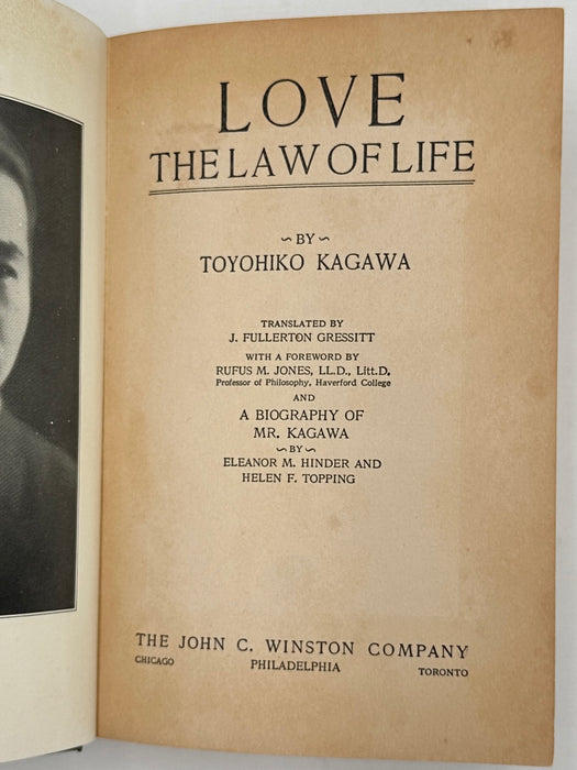 Love the Law of Life by Toyohiko Kagawa Recovery Collectibles