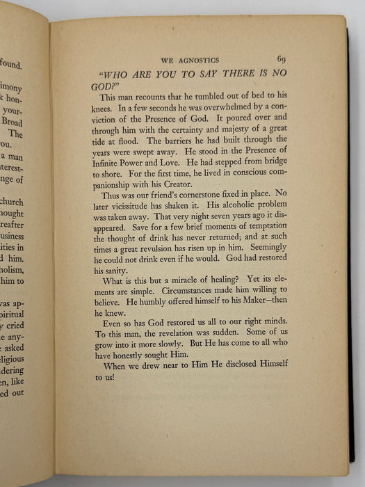 Alcoholics Anonymous First Edition 4th Printing Big Book 1943 - Blue - RDJ