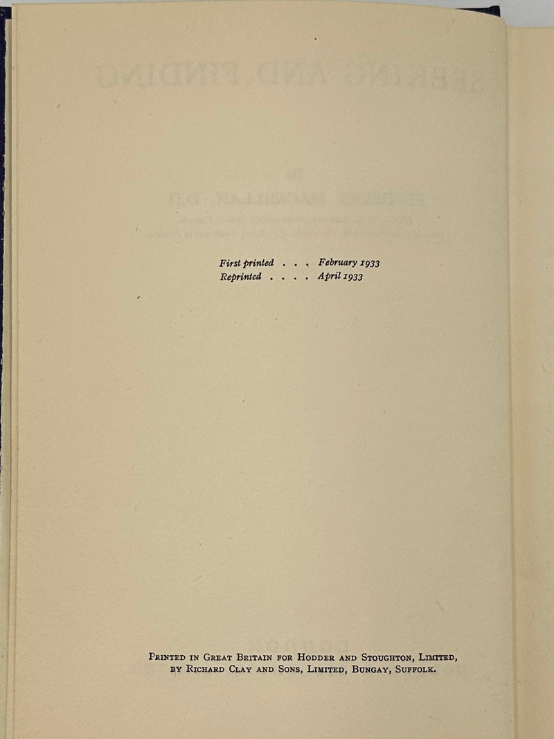 Seeking and Finding by Ebenezer Macmillan from April 1933 West Coast Collection