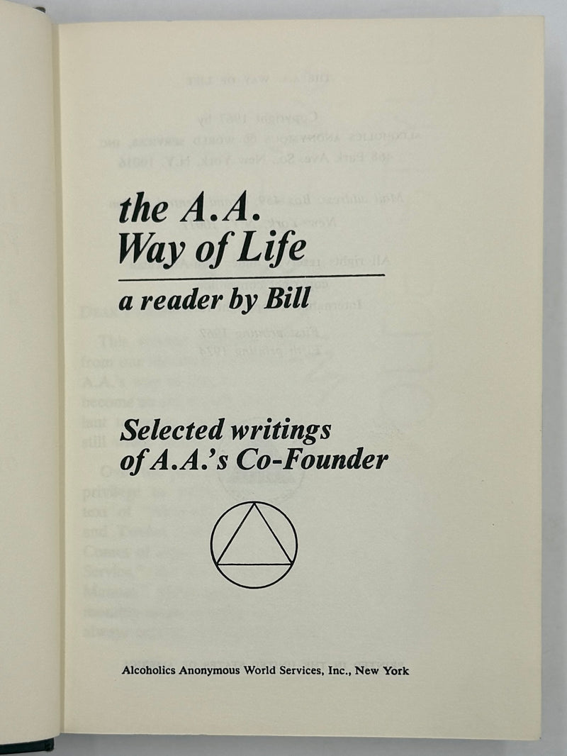 The AA Way of Life: As Bill Sees It - 5th Printing from 1974