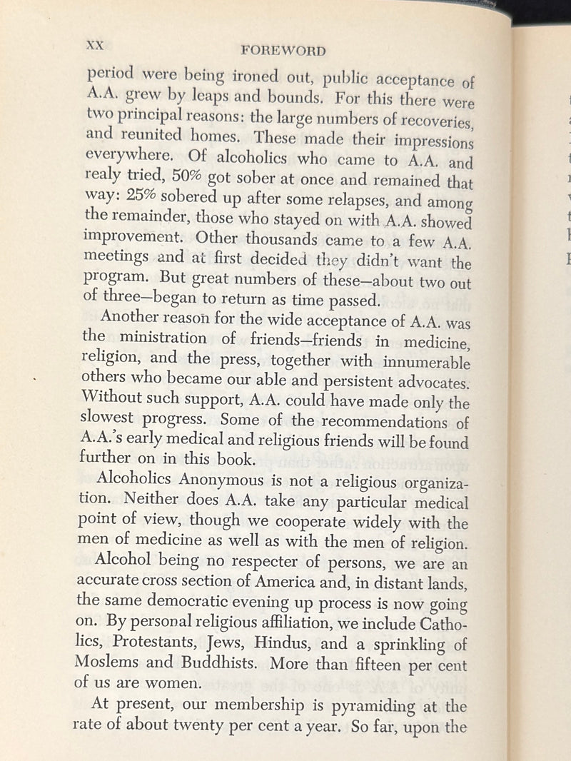 Alcoholics Anonymous Second Edition — First Printing (1955) | Reproduction Dust Jacket