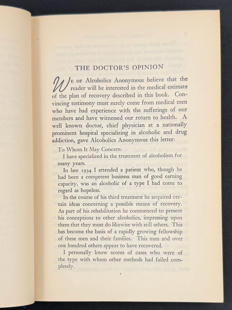 Alcoholics Anonymous Big Book — First Edition, Fifteenth Printing — January 1954 — Original Dust Jacket