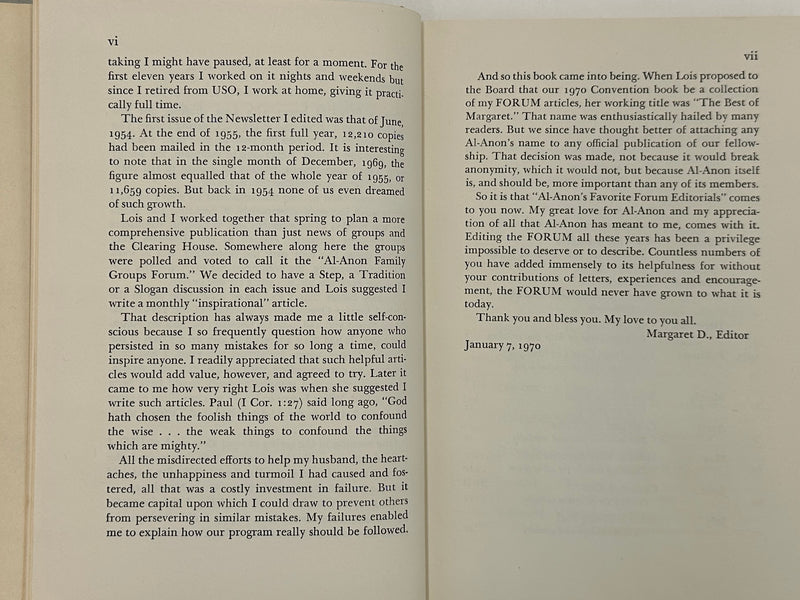 Al-Anon’s Favorite Forum Editorials - First Edition from 1970 - ODJ Recovery Collectibles