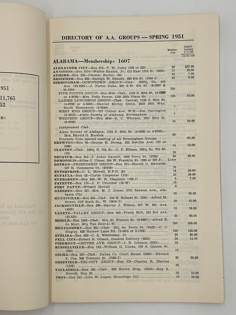AA World Group Directory SPRING 1951 -Booklet West Coast Collection