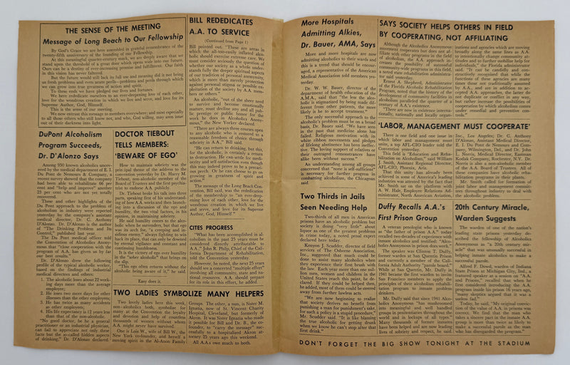 Set of Twenty-Fifth Anniversary A.A. Convention Daily Bulletins - 1960 in Long Beach, CA