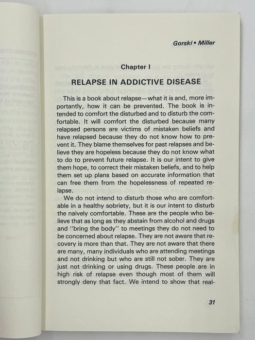 Staying Sober by Terence T. Gorski and Marlene Miller