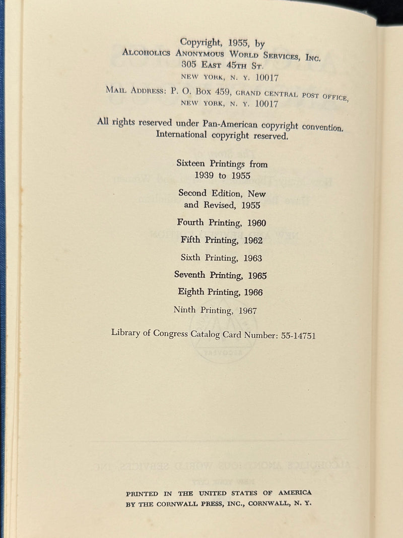 Alcoholics Anonymous — Second Edition, Ninth Printing (1967)