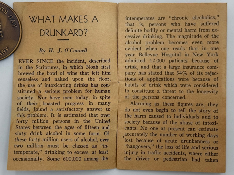 What Makes a Drunkard? by H. J. O’Connel - Pamphlet