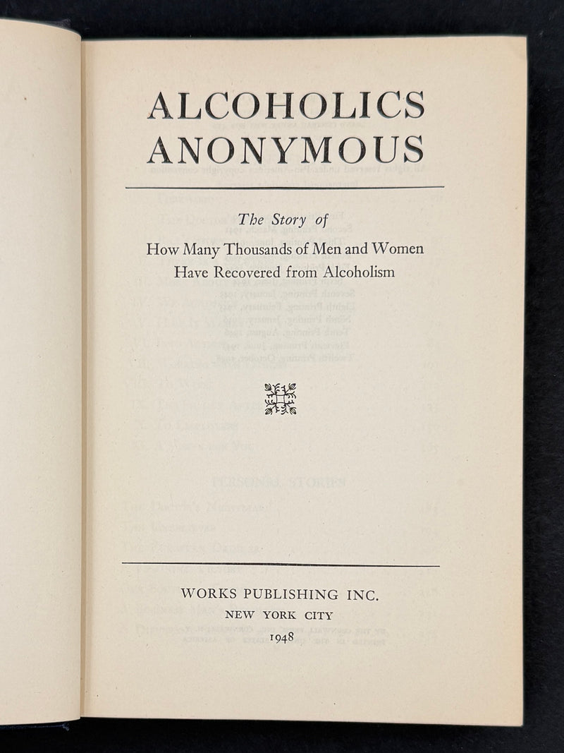 Alcoholics Anonymous — First Edition, Twelfth Printing (October 1948) with Original Dust Jacket