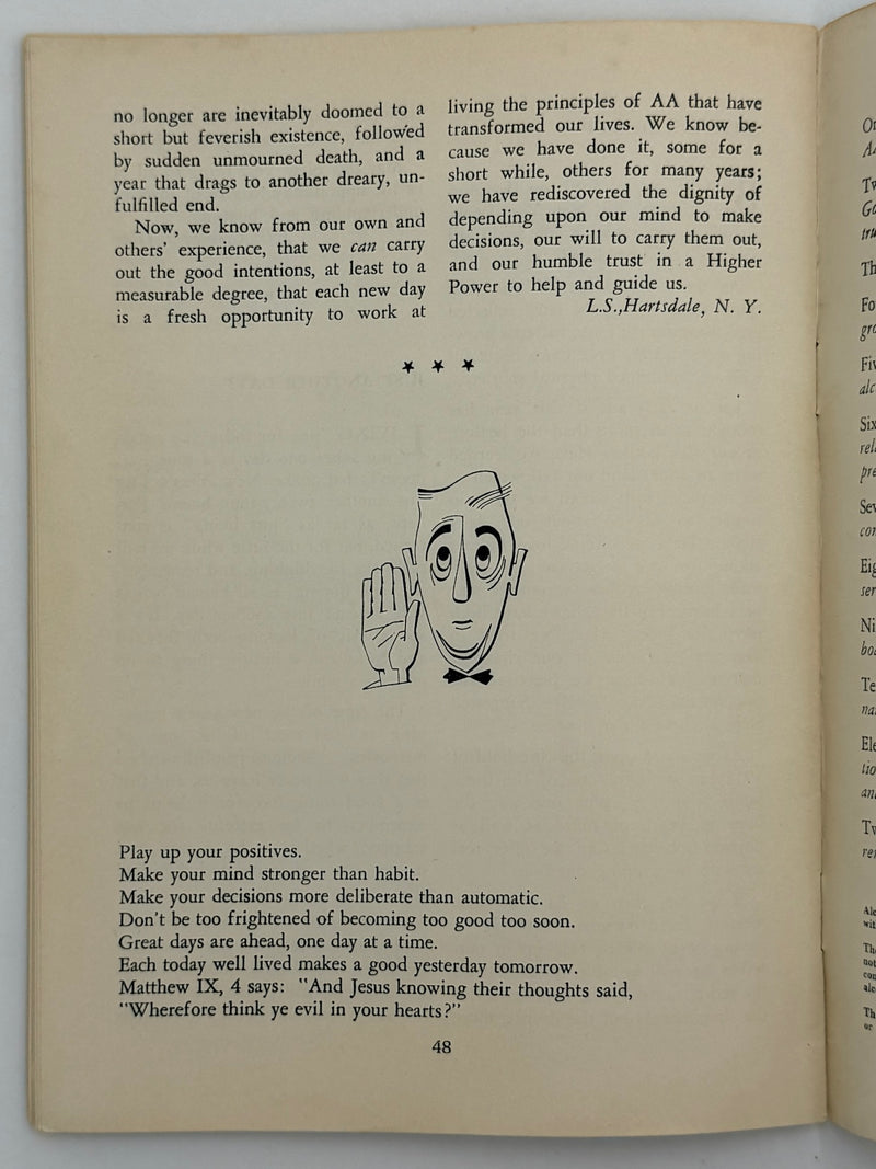 AA Grapevine from January 1953 - Milestone Report