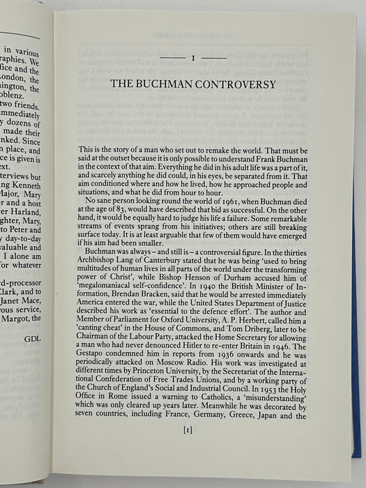 Frank Buchman Signed Letter with On The Tail Of A Comet: The Life of Frank Buchman - by Garth Lean