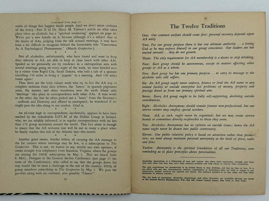 AA Grapevine from April 1954