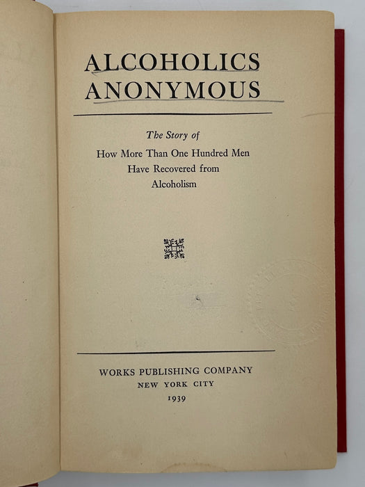 Alcoholics Anonymous First Edition First Printing from 1939 - RDJ