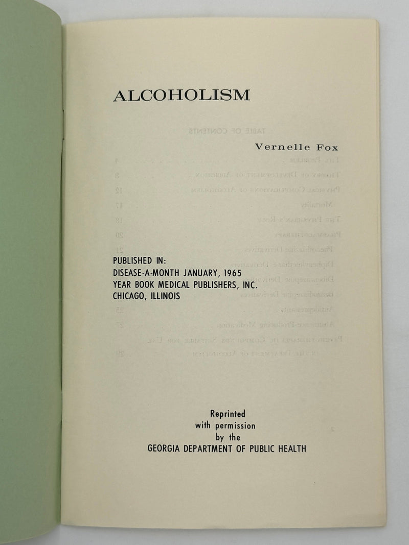 ALCOHOLISM by Vernelle Fox Recovery Collectibles