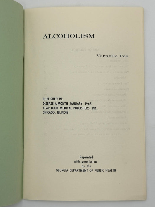 ALCOHOLISM by Vernelle Fox Recovery Collectibles