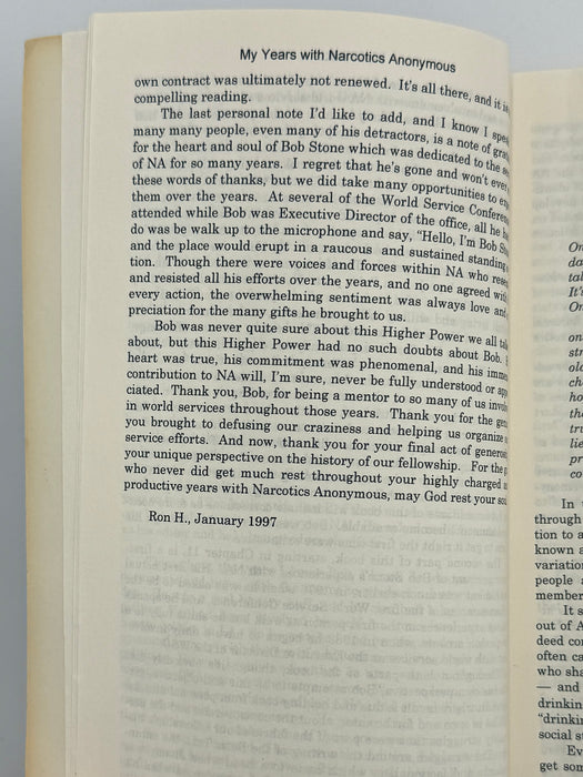 My Years with Narcotics Anonymous: A History of NA by Bob Stone