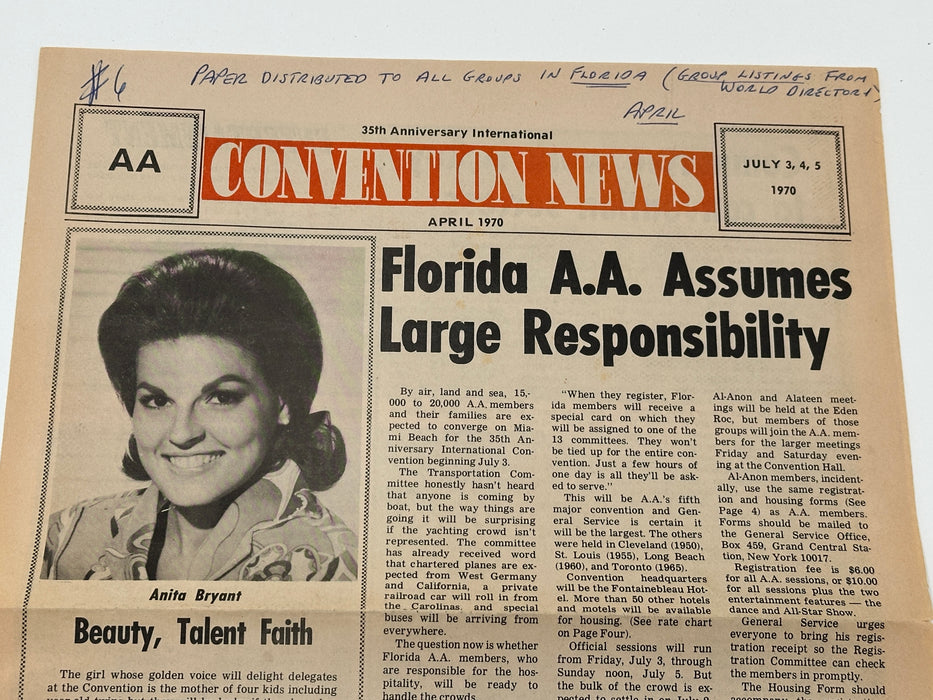 35th Anniversary International - AA Convention News - April 1970